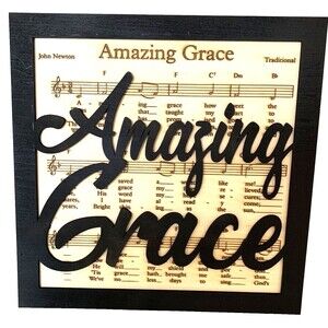 Handmade Amazing Grace Plaque on Wood Holiday Gift Giving Made to Order